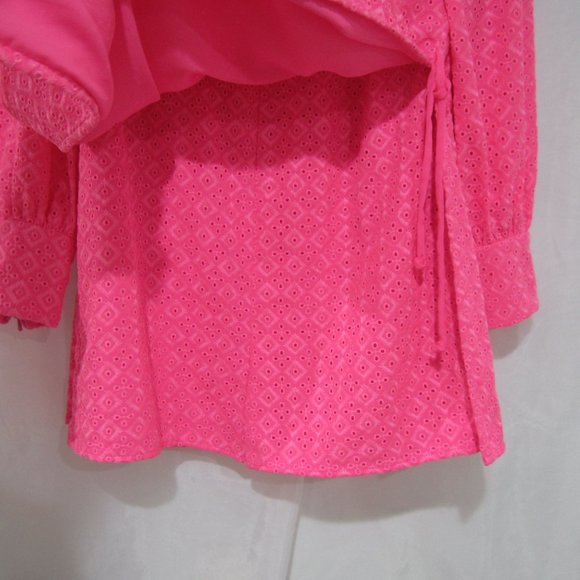 Lilly Pulitzer 4 Aisha Romper Barbie Pink Eyelet Lace - Picture 5 of 9
